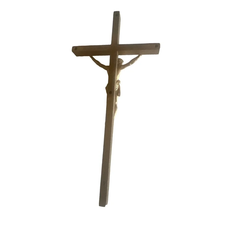 Unbranded Crucifix Wall Cross Gold Jesus Christ Hammered Metal Religious Decor